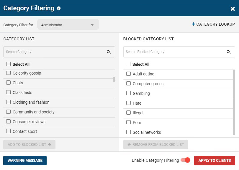 screenshot of BrowseControl by CurrentWare
